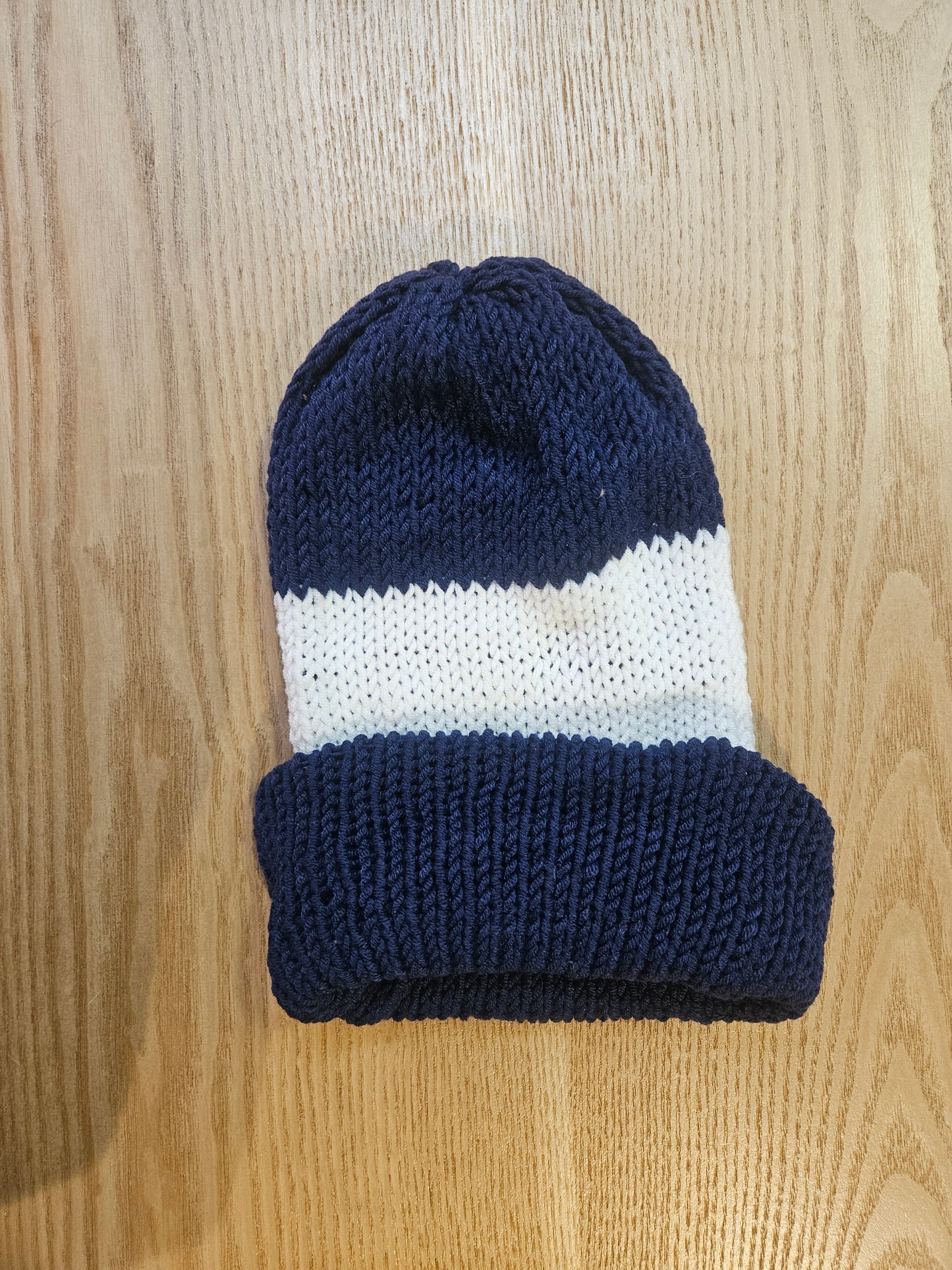 Tuque Contrastée Marine et Neige