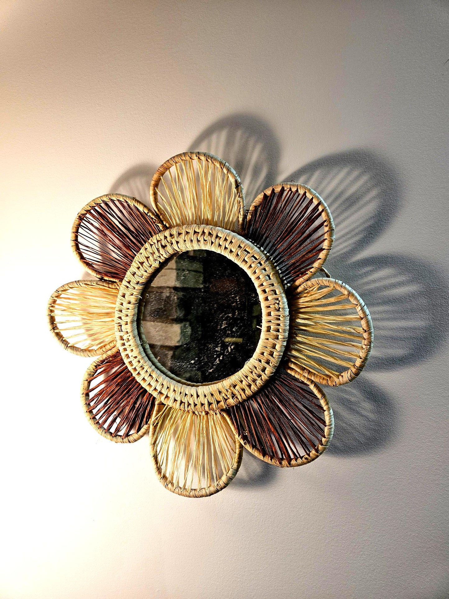 Miroir Fleur Soleil Tissé