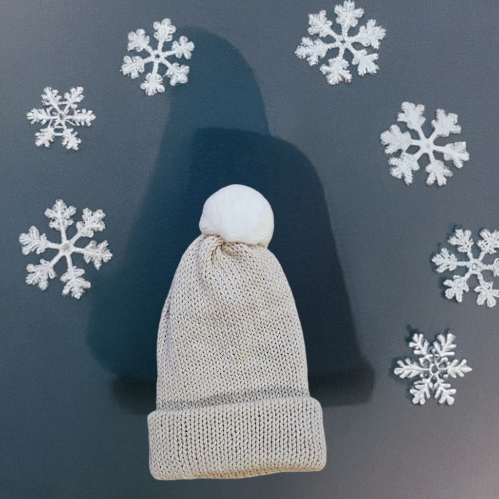 Tuque Neige Éclatante avec Pompon Douillet